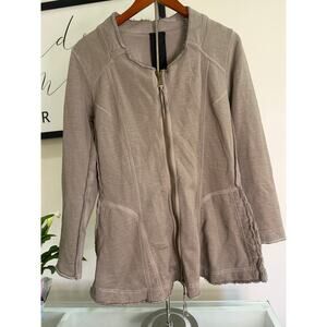 Rundholz Black Label | Dark Grey Cotton Flare Zip-Up Jacket-Size Medium